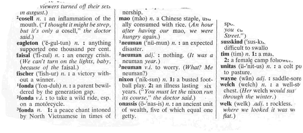 Additions to the Dictionary