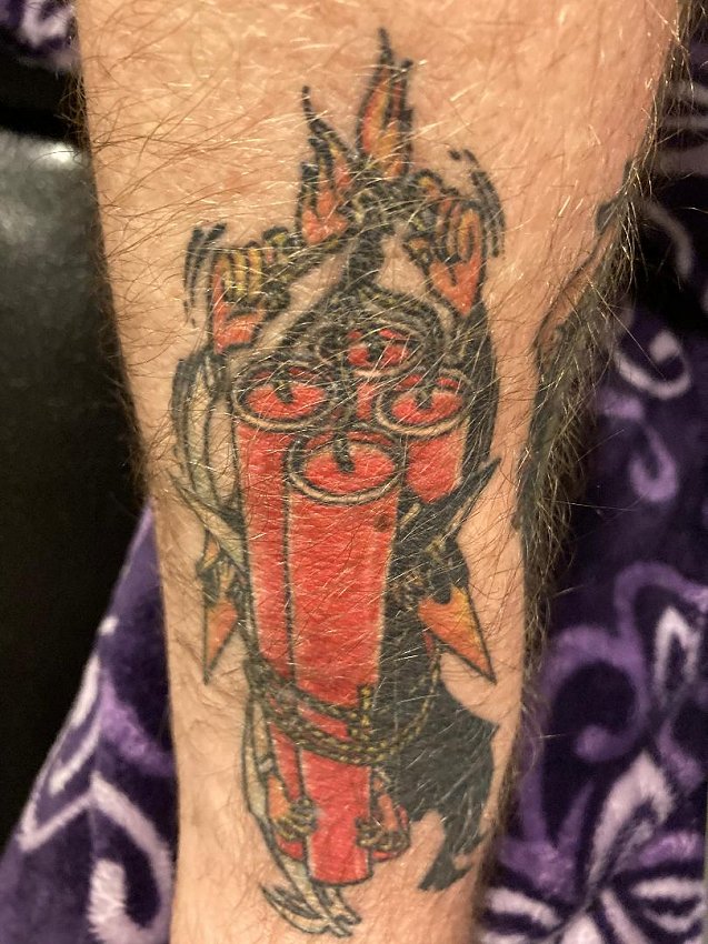 Shayne's Spy vs Spy Tattoo